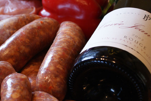 Sausage with wine